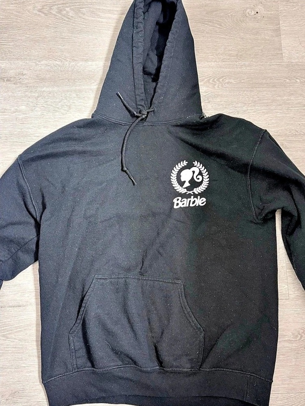Barbie Graphic Hoodie in Black & Pink